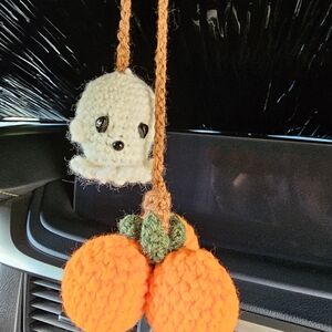 Crocheted Ghost and Pumpkin Plush Toy